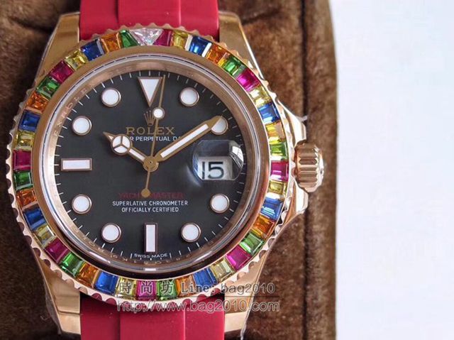 勞力士手錶 金遊艇Rolex yacht Master 116695SATS “糖豆”V8版 Rolex高端男表  hds1167